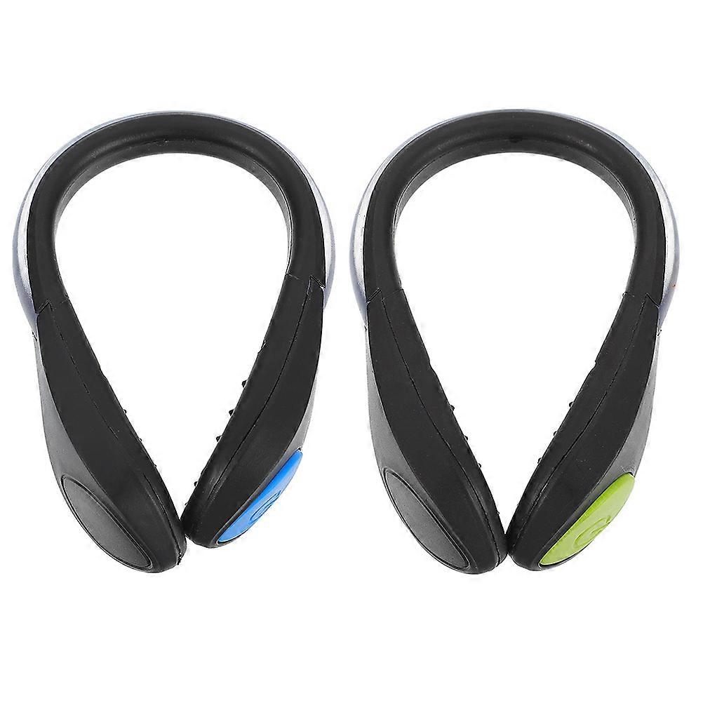 Running Shoe Clip Light Warning Light Green Abs Material For Night Activities 2Pcs