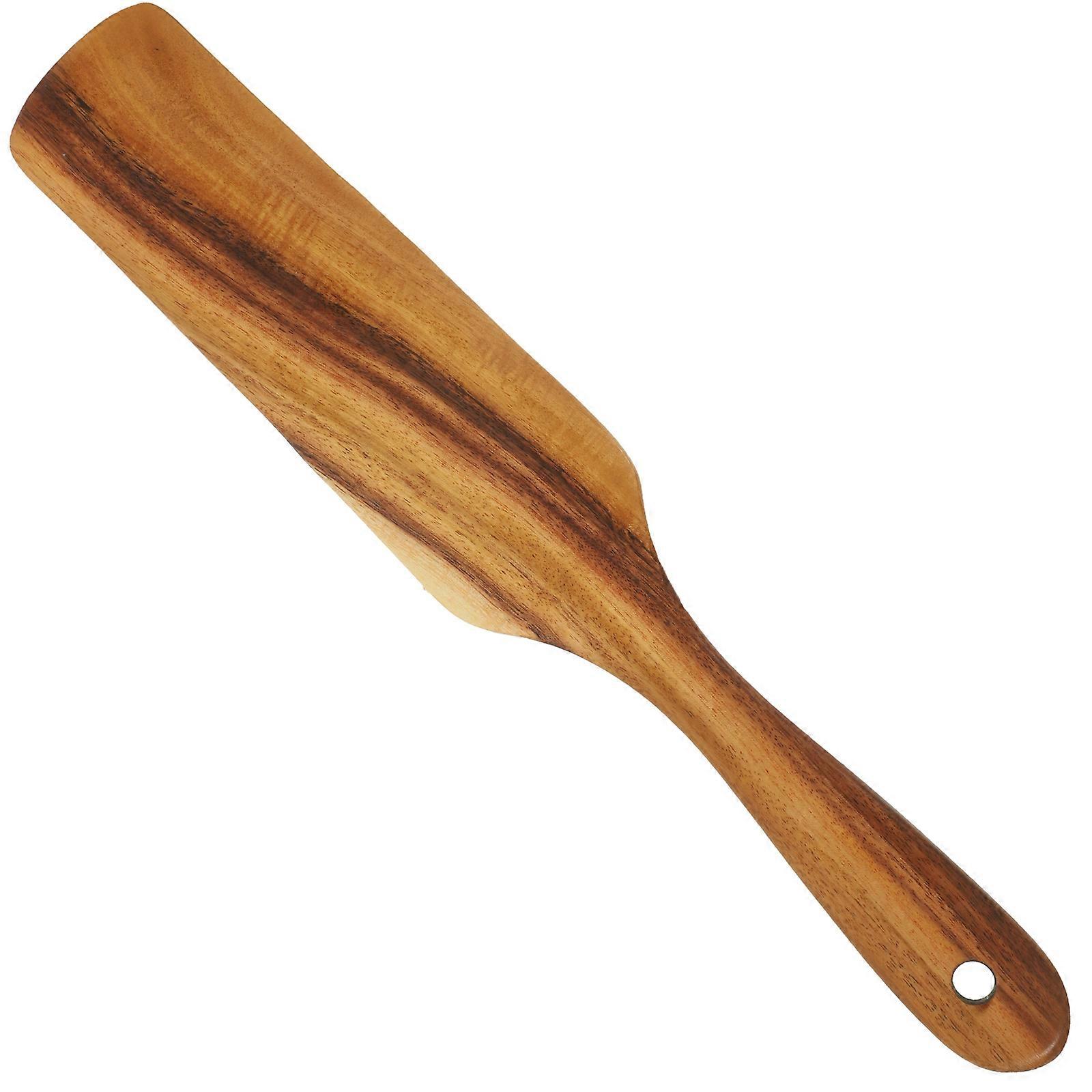 Wooden Long Handle Spatula Multifunctional Heat Resistant Kitchen Tool for Stirring, Mixing & Serving with Non Stick Cookware