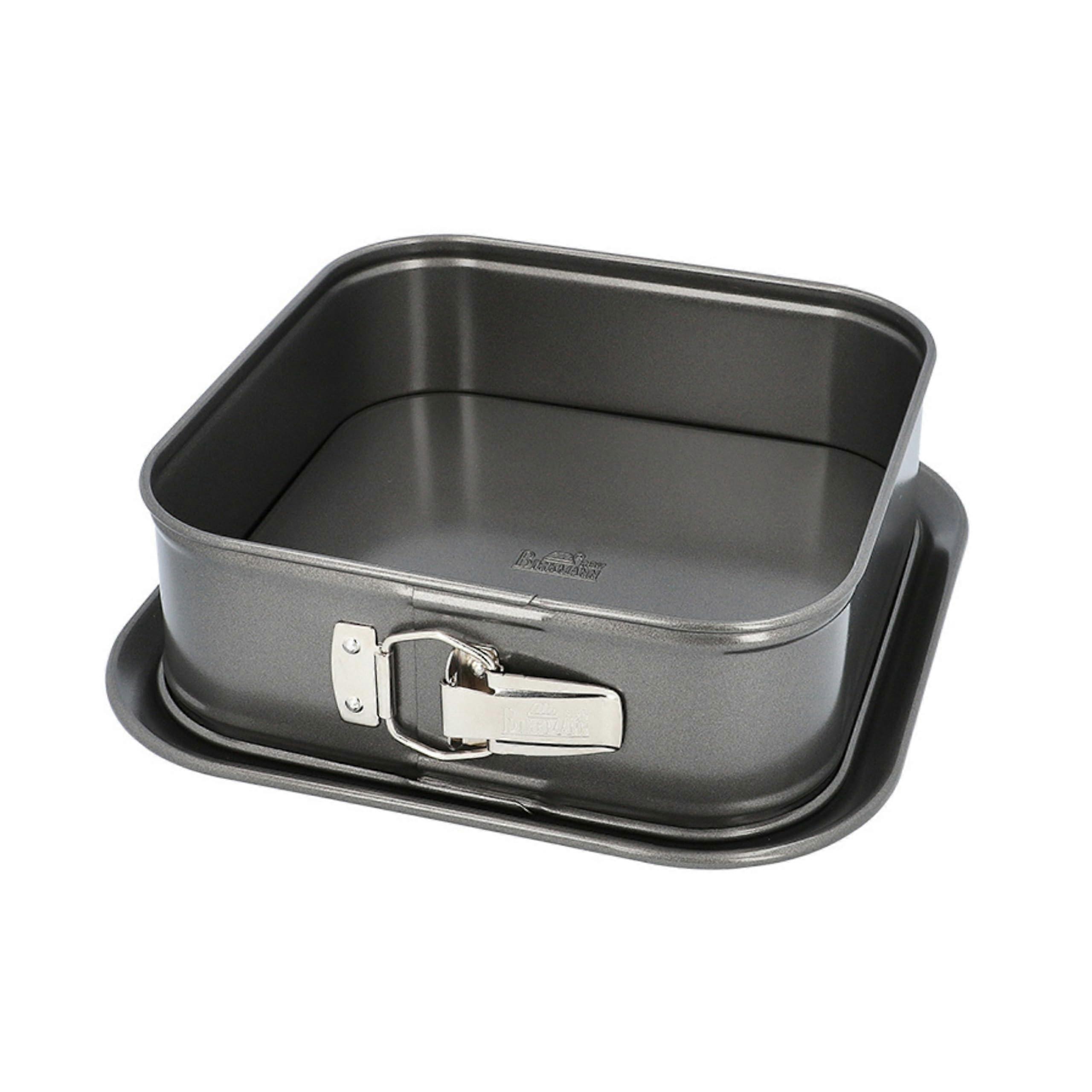 Birkmann Easy Baking Square Springform Cake Tin 24 x 24 cm with Branded NonStick Coating and LeakProof Protruding Edge, PFOAFree, 881709