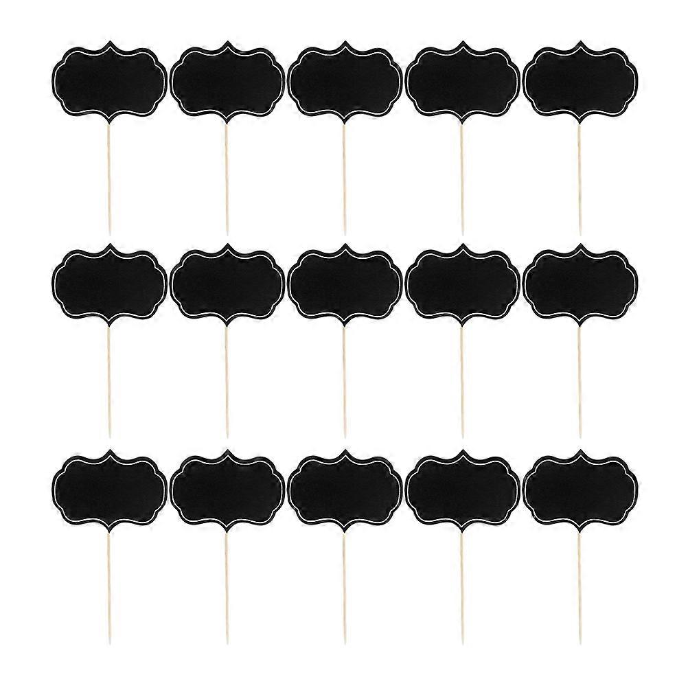 Black Blank Toothpick Flags for Buffet Food Labels 24Pcs Cheese Markers