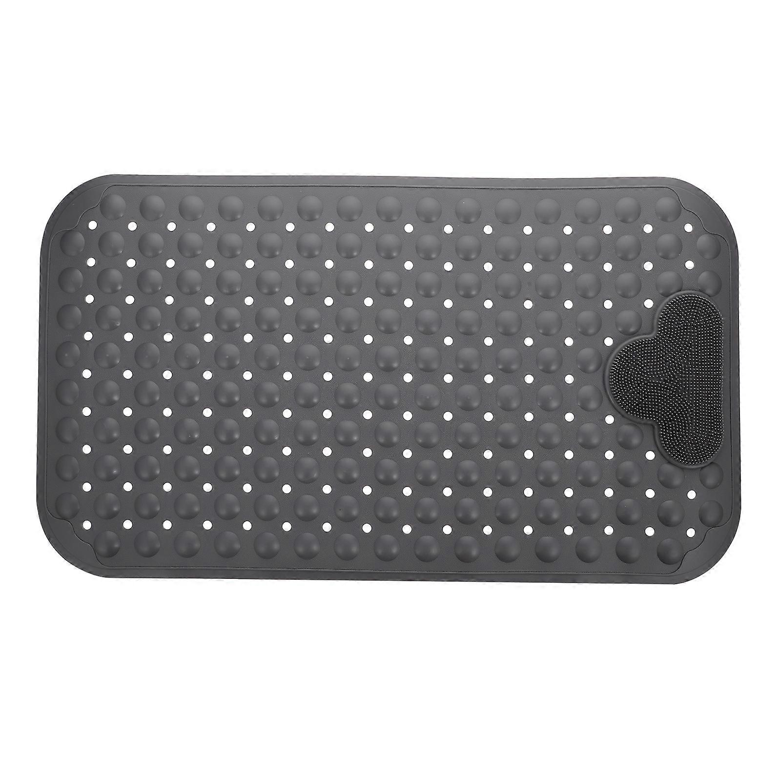 Bathroom Anti-Slip Mat Rectangular Grey 70x41cm Prevent Falling 1Pc