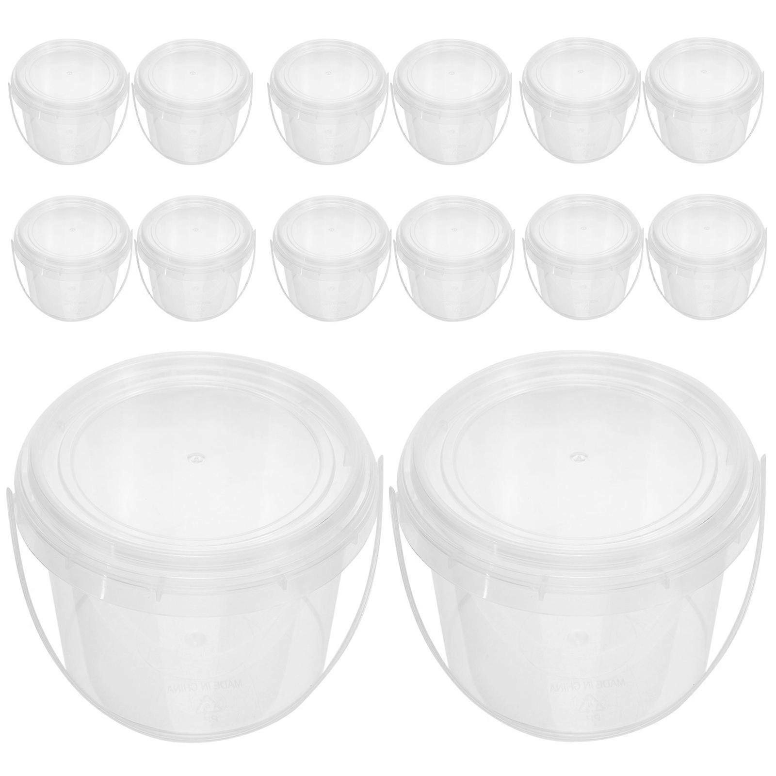 Small Bucket Multi-functional Paint Container Transparent Plastic Diy Craft Storage Home Use 20Pack