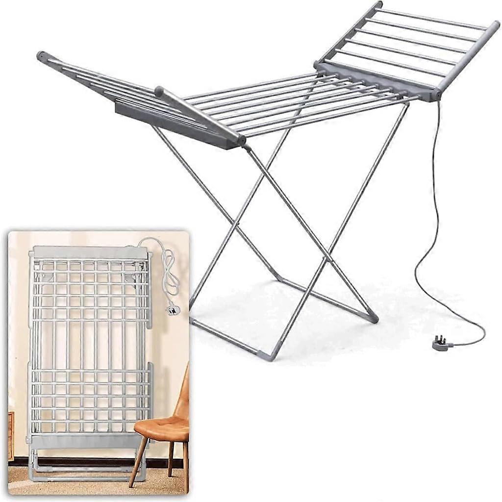 Heating Clothes Hanger Electric Folding Aluminium Drying Rack for Indoor Use, Space-Saving Design, Portable and Lightweight