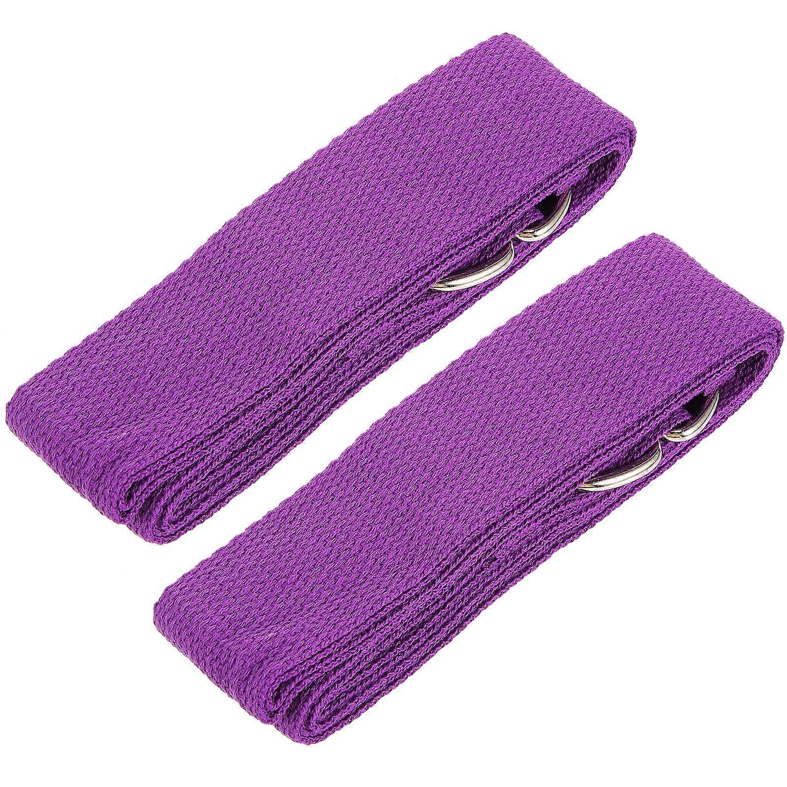 Extendable Yoga Band Reusable Yoga Strap For Yoga Practice And Home Workout Purple 183x3.8cm Exercise Assistance 2Pcs