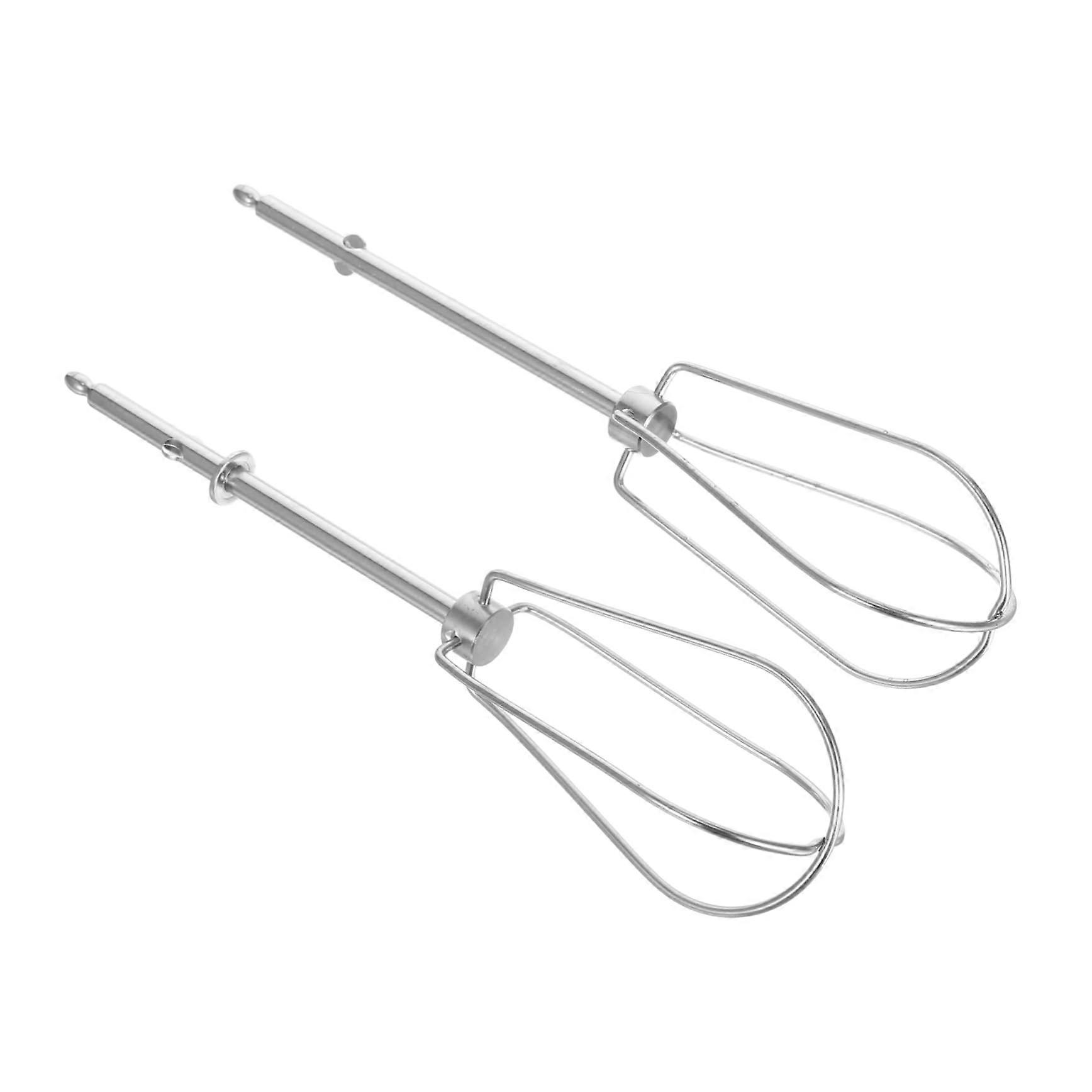 Egg Whisk 2-Piece Stainless Steel Hand Mixer Attachment For Beating And Mixing Reusable Silver