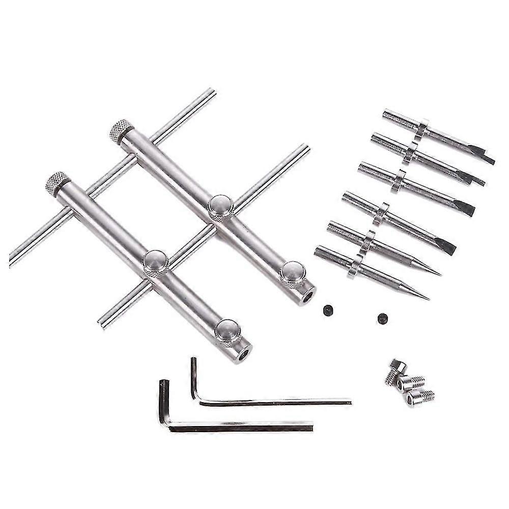 Camera lens opening repair tool kit, 10-100mm, includes 3 pointed heads, 6 screws, 2 hex keys