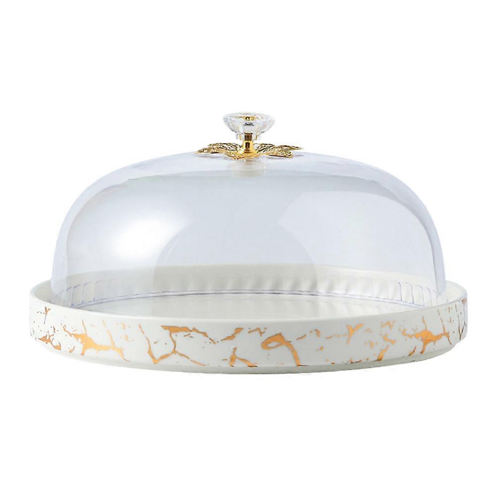 Cake Plates With Covers Storage Tray For Healthy Baking Ceramic 24.6X24.6X13cm 1Pcs