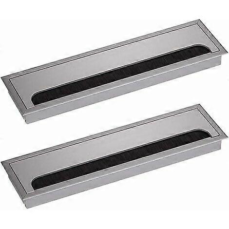 Set of 2 rectangular cover 80x 280mm for embedding on office table Organizer for furniture