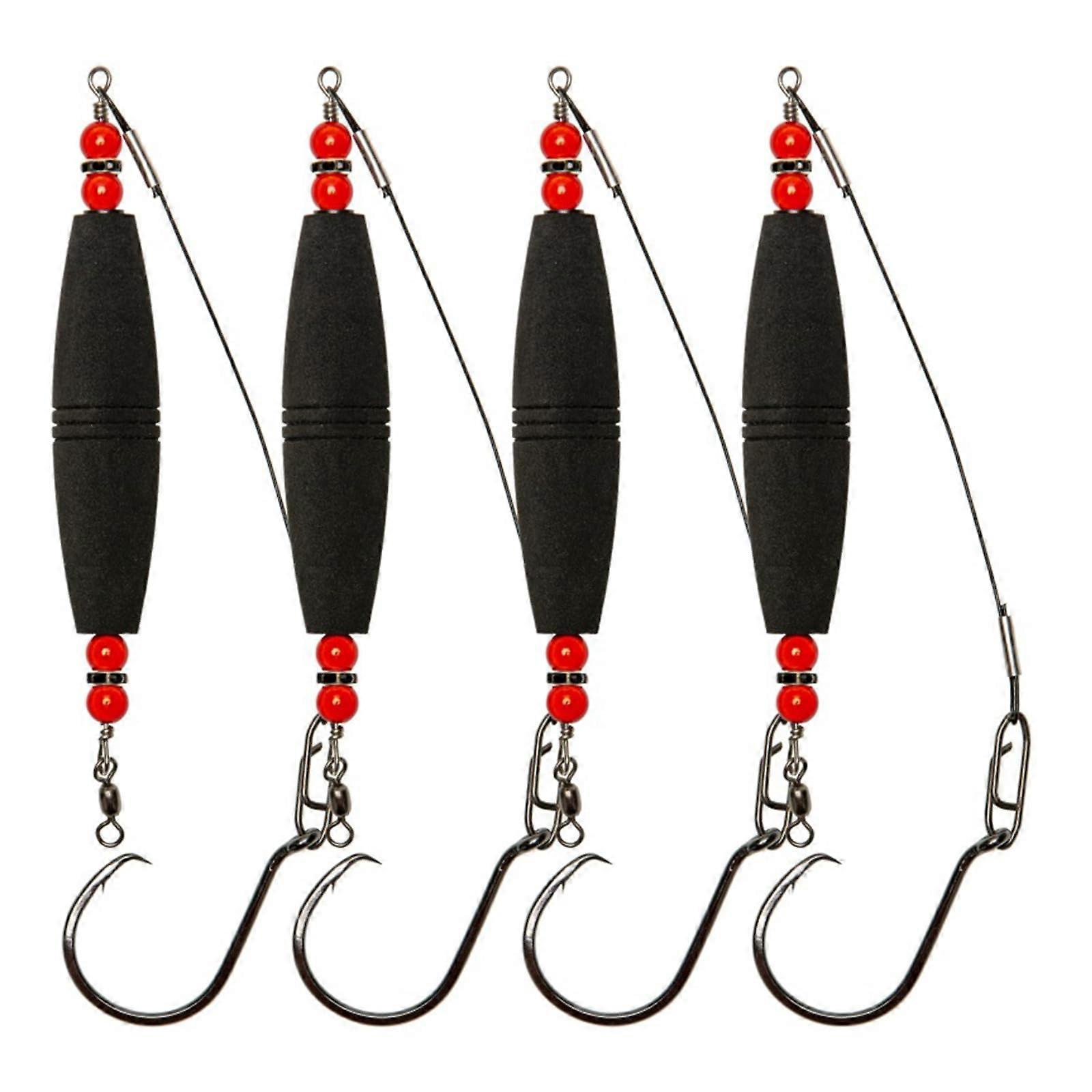 4 Pieces Catfish Float Rigs With High Carbon Steel Hooks Catfish Rattles Line Float Foams Peg Float Fishing Accessories