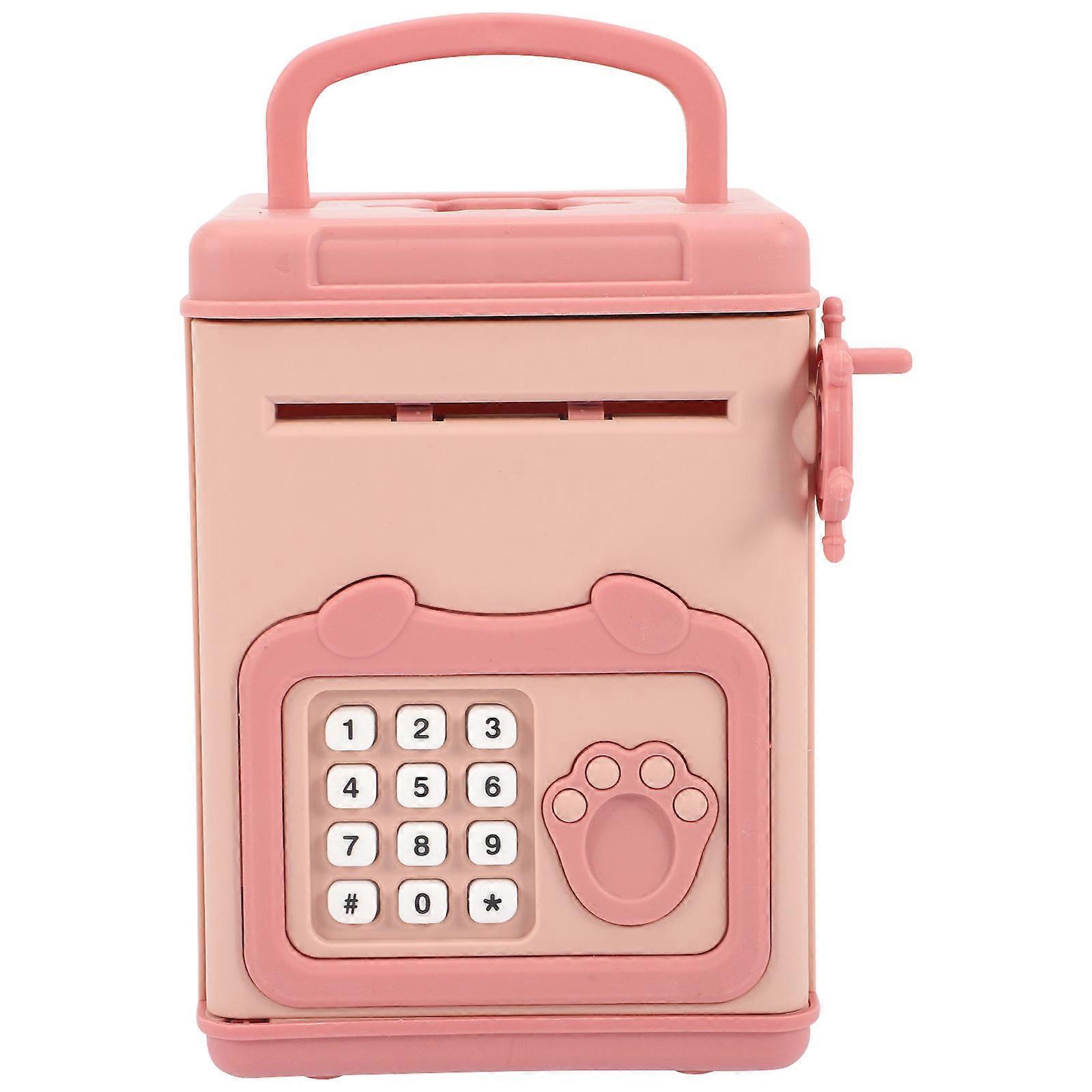 بنك المال للأطفال بنك أصبع محاكاة بصمة الديكور المنزلي وردي 15.50X11.00X10.00CM تخزين العملات المعدنية 1 عبوة