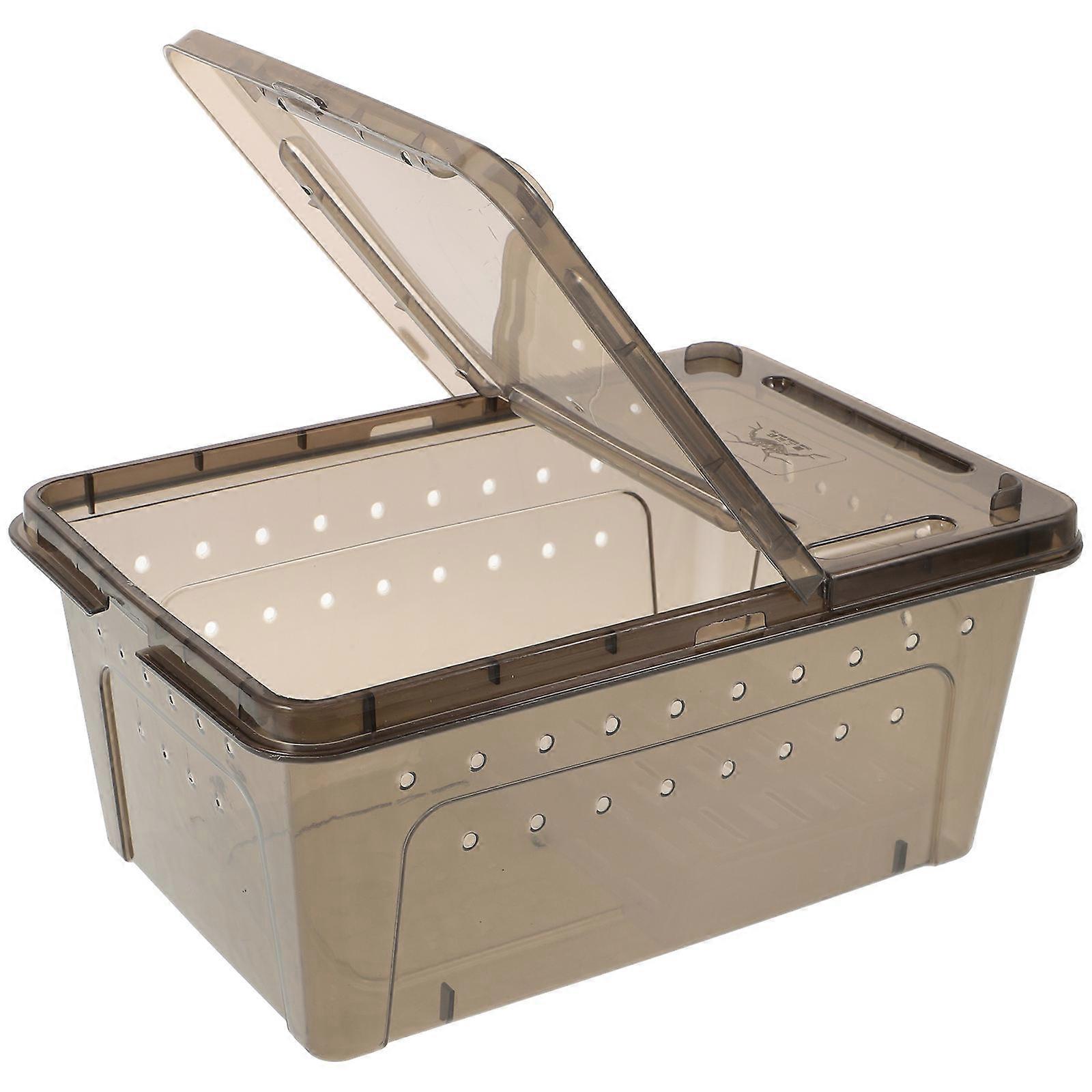 Reptile Tank With Platform Food Storage Square Shape Turtle Aquarium 27.00X18.00X12.00CM 1Set
