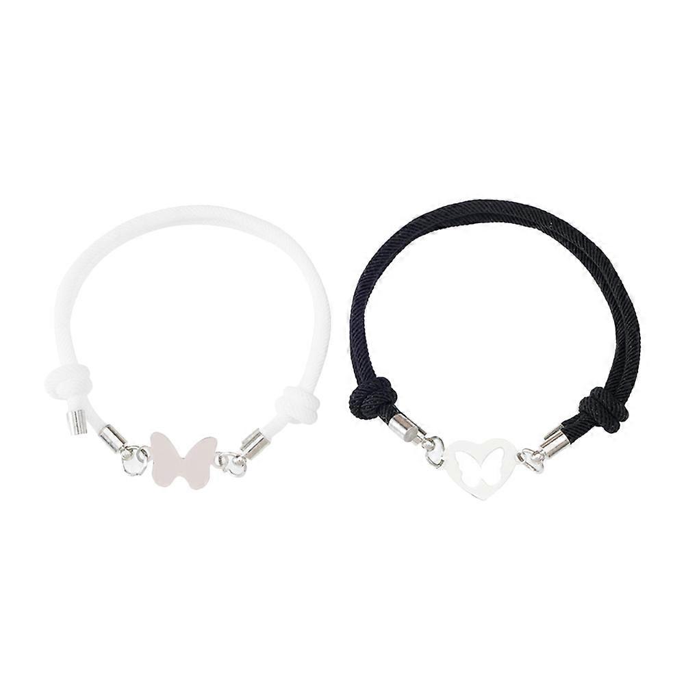Matching Bracelet Heart Butterflies Mother Daughter Adjustable Size 1 Pair