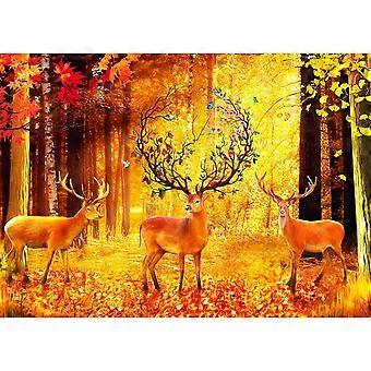 1000 Piece Jigsaw Puzzle -Deer in Autumn Fore