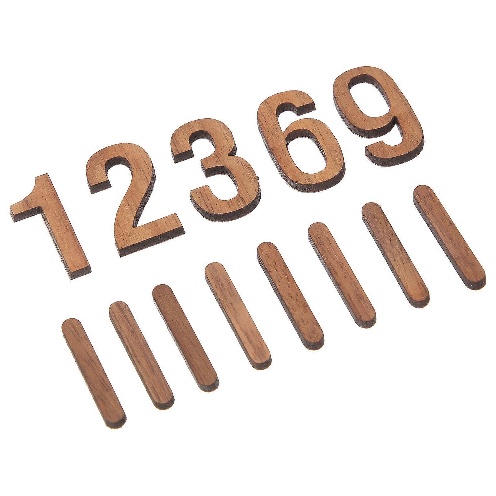 Clock Numerals Kit Replacement Clock Numbers Minimalist Wall Clock Light Brown Wooden Decorative 1Set