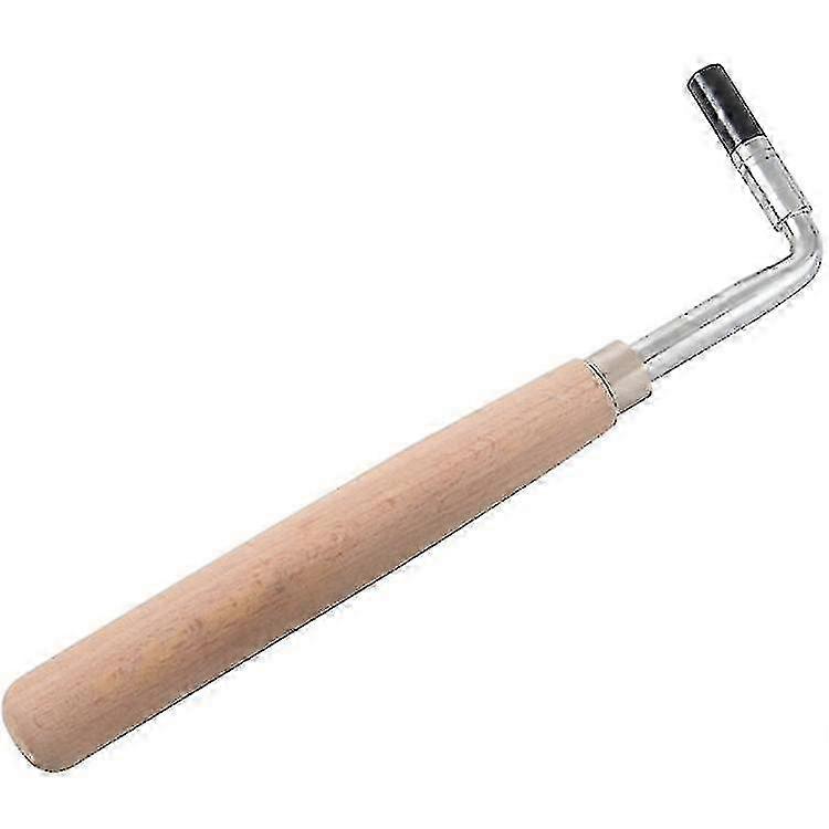 Piano Tuning Wrench, L-Shaped Stainless Steel Tuner Tool with Wooden Handle, Square Adapter Piano Key Tuner