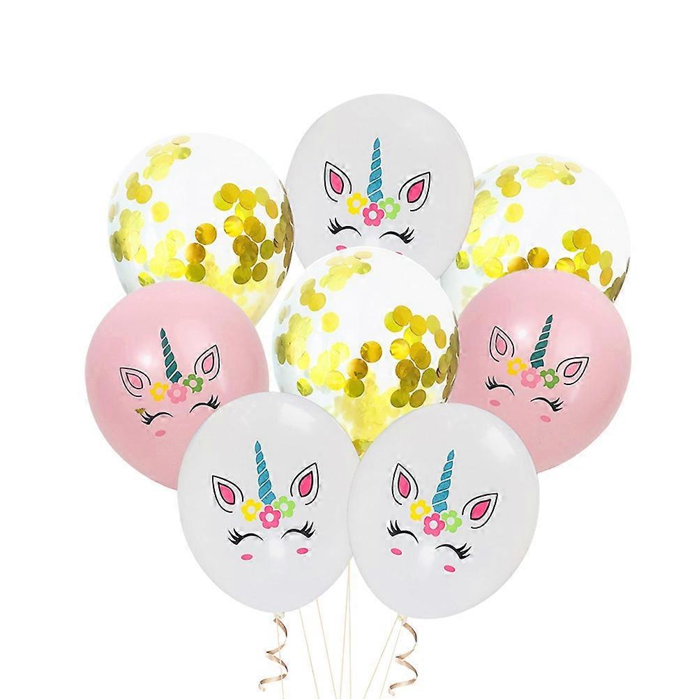 Sequins Confetti Balloon Unicorn Theme Decorations 12 Inch Latex Balloon Birthday Parties 15Pack