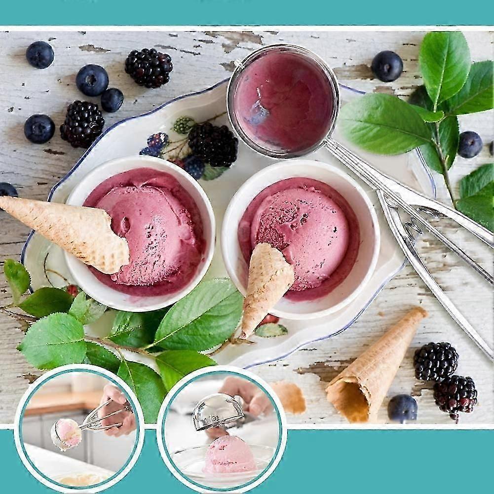 Ice Cream Spoon Stainless Steel 3 Pieces Assorted Sizes Small 4cm, Medium 5cm & Large 6cm Ice Cream Scoop