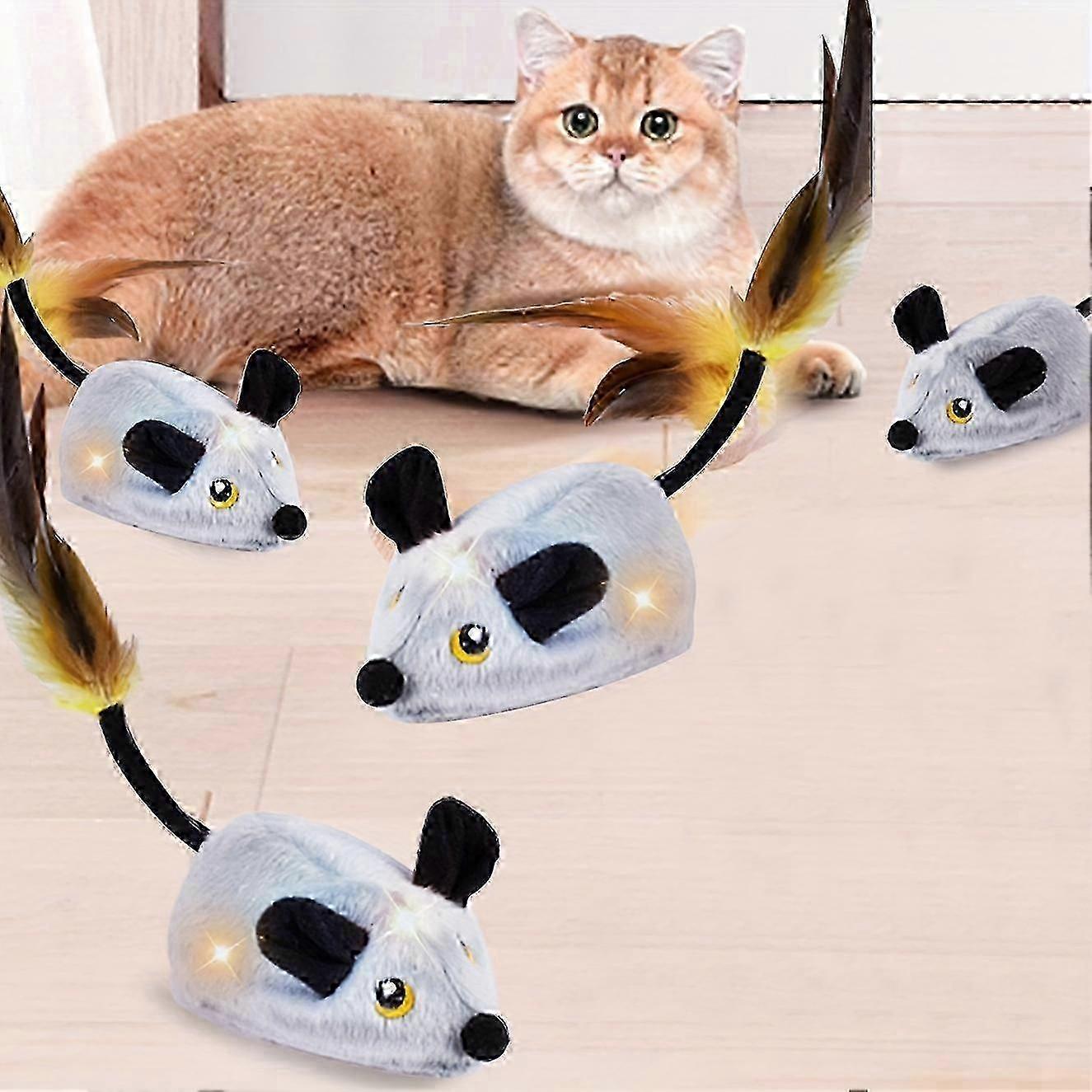 Interactive Plush Cat Toy with Sound and LED Light - USB Rechargeable Automatic Movement