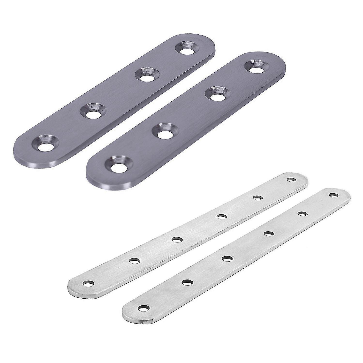 2x Flat Stainless Steel Repair Mending Fixing Plate Brackets Support