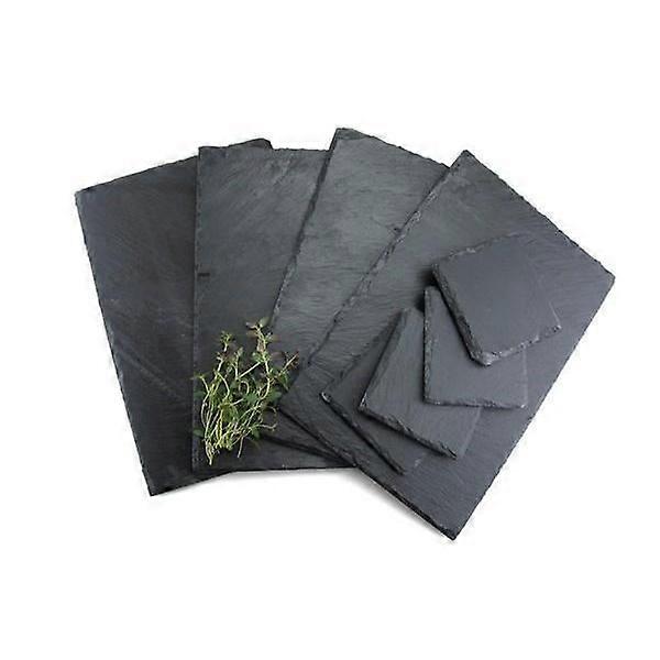 Slate Placemat & Coaster Set Black Rectangle Square 30x20cm 10x10cm Dining Decor Tableware Rectangular Stylish
