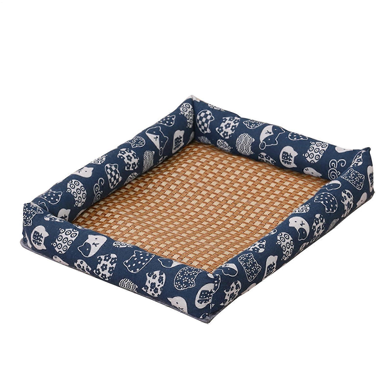 Cooling Bed for Dogs NonSlip Couch Comfortable Pet Lounger Breathable Mat for Small Medium Pets Blue