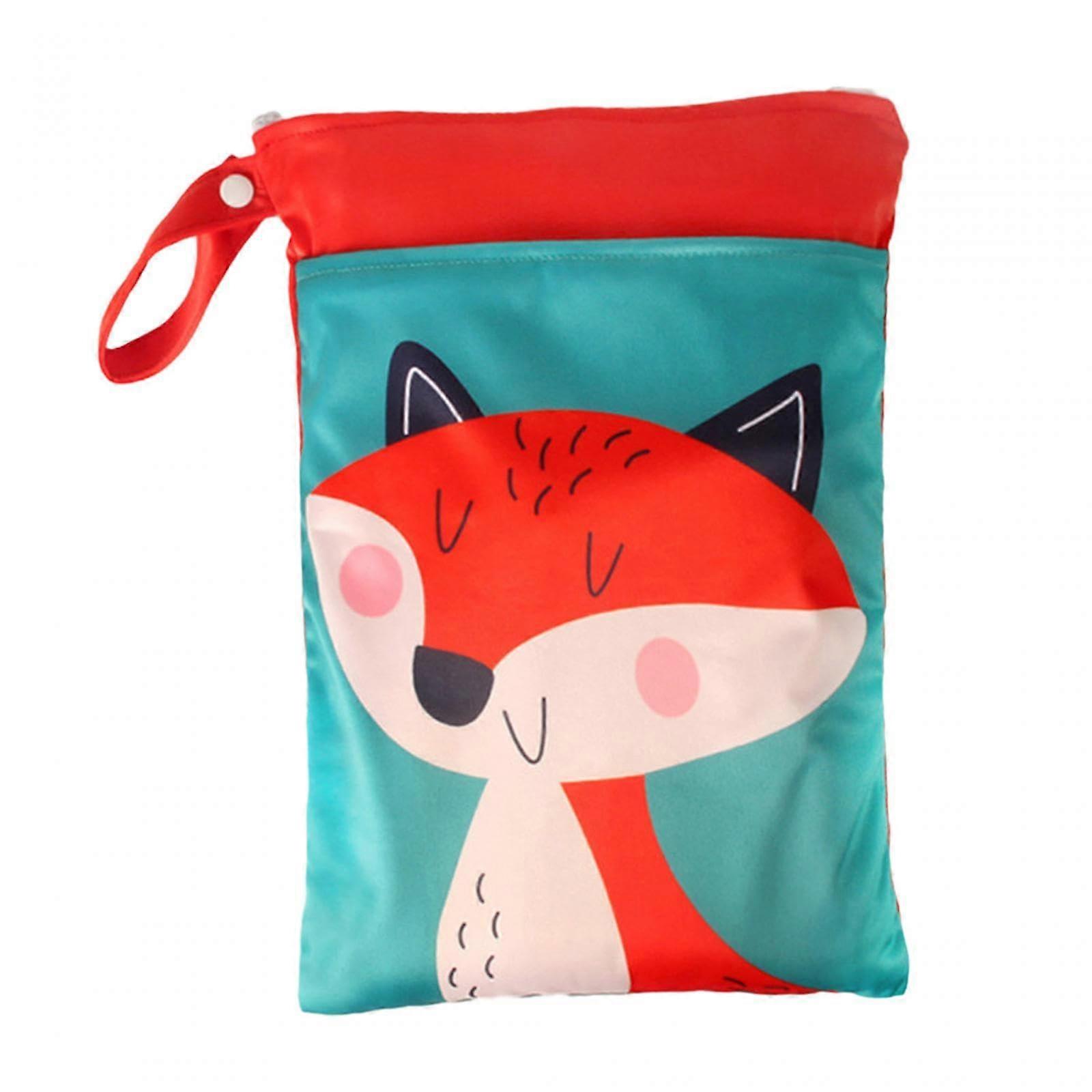 Nappy Case - Portable Fox Design Baby Nappy Storage Bag for Beach and Shopping, Waterproof and Lightweight Travel Accessory