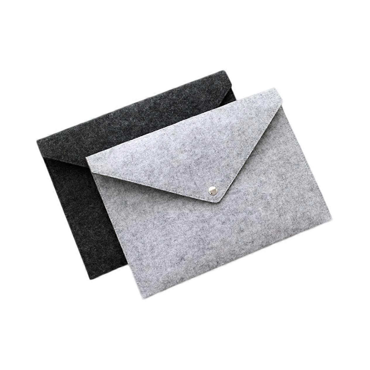 Felt File Folder Expandable Document Organiser 2Piece Set Dark Grey Light Grey