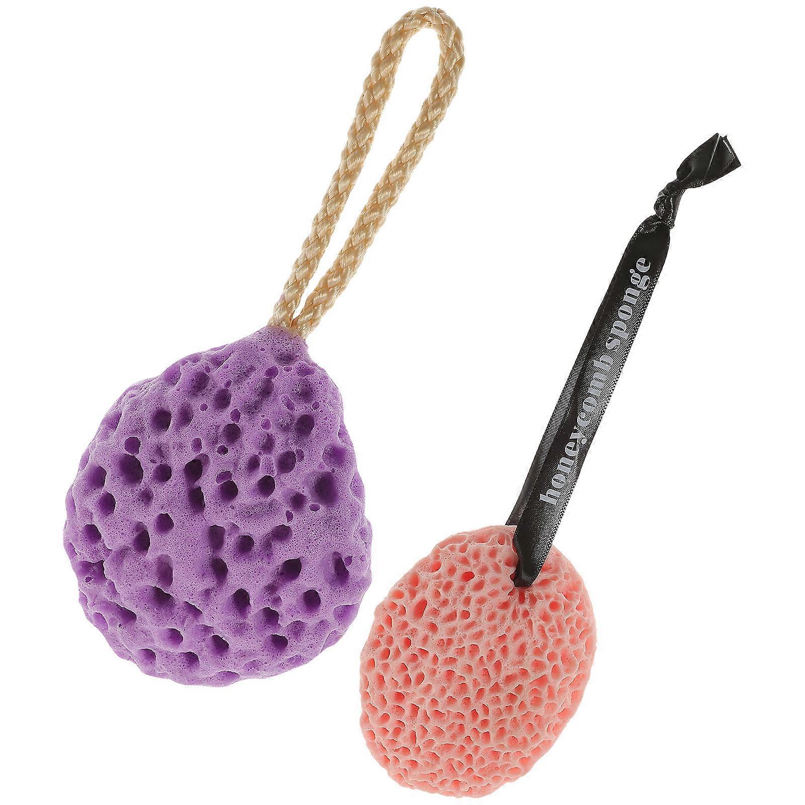 Honeycomb Bath Sponge 2pcs Lightweight & Portable Bathing Accessories for Gentle Cleansing for Adults