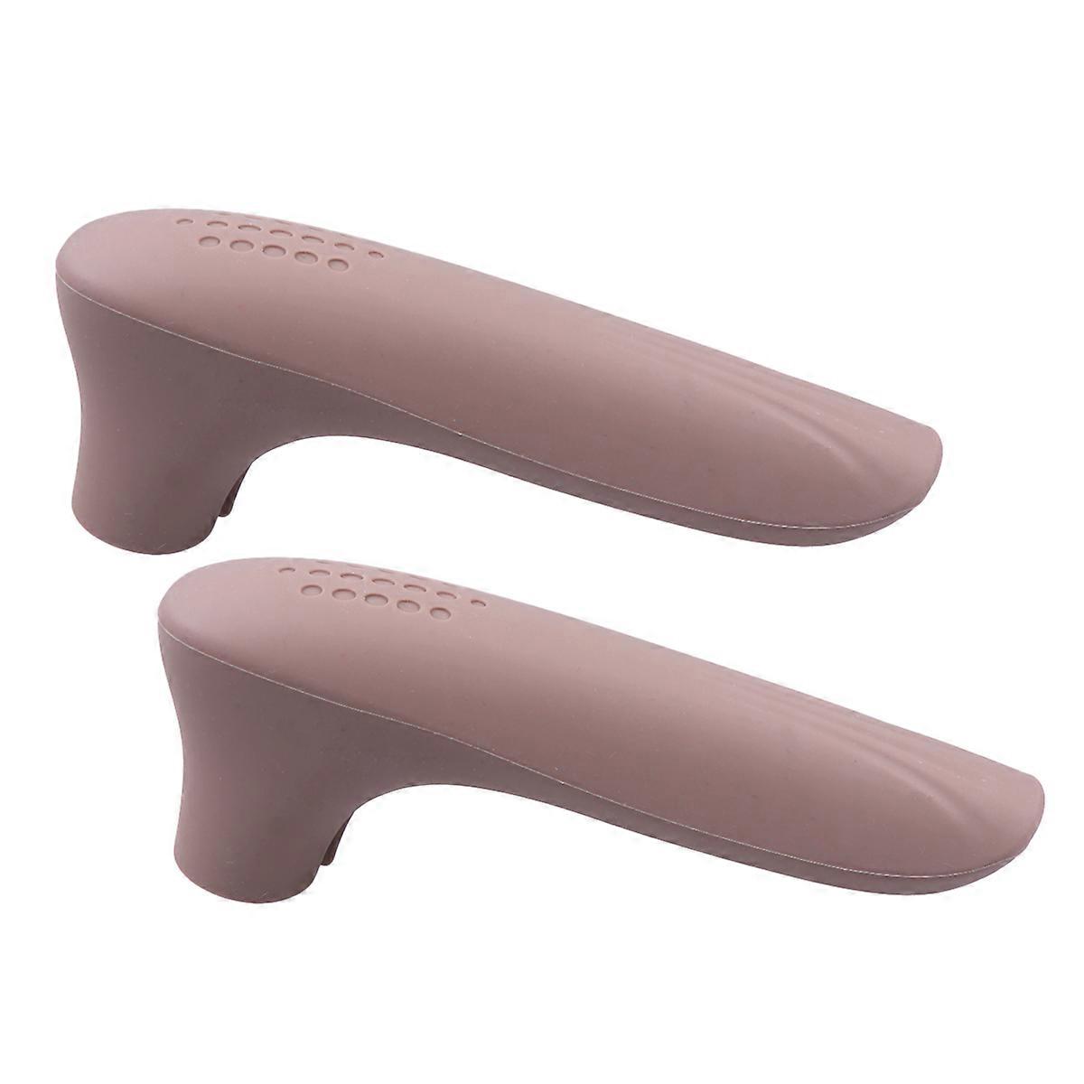 Anti-Crash Door Handle Protector Non-Slip Waterproof Quick Dry for Home 14x5.5x3cm Coffee 2Set