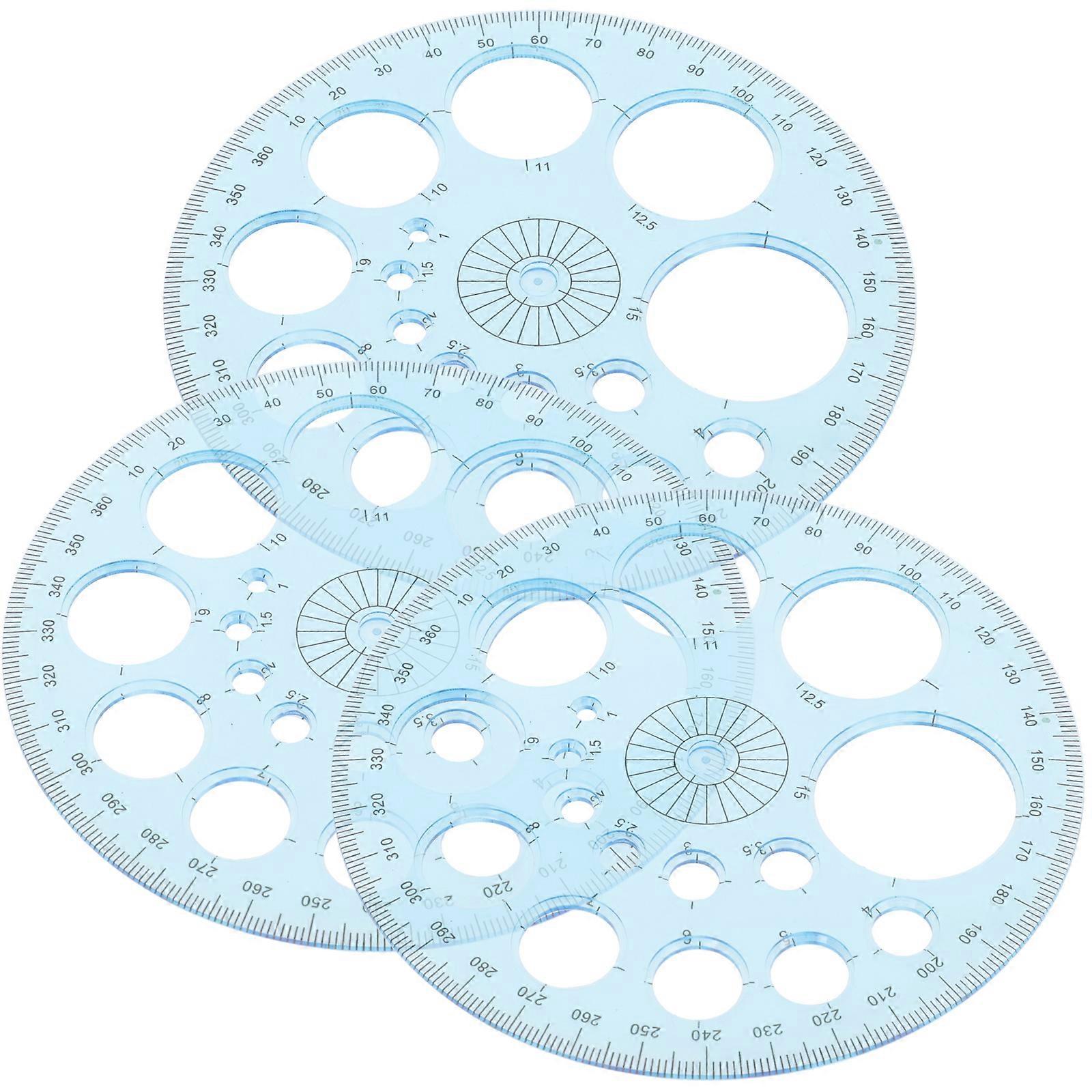 3pcs Protractor Set with Measuring Rulers for Geometry, Lightweight Design for Students, Math and Architectural Use