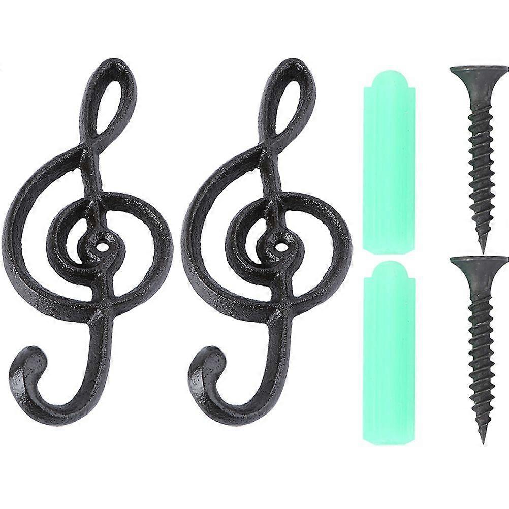 2pcs Musical Note Hooks Vintage Wall Hooks Decorative Hooks Wall Hanger Hook