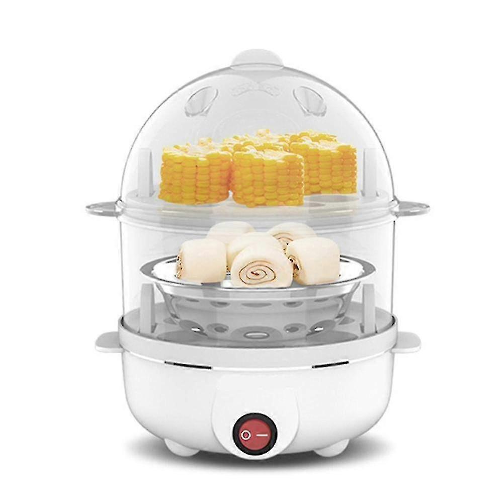 Electric Egg Cooker Double-layer Multi-function Egg Cooker Corn Milk Quick Breakfast Egg Steamer -us Plug--