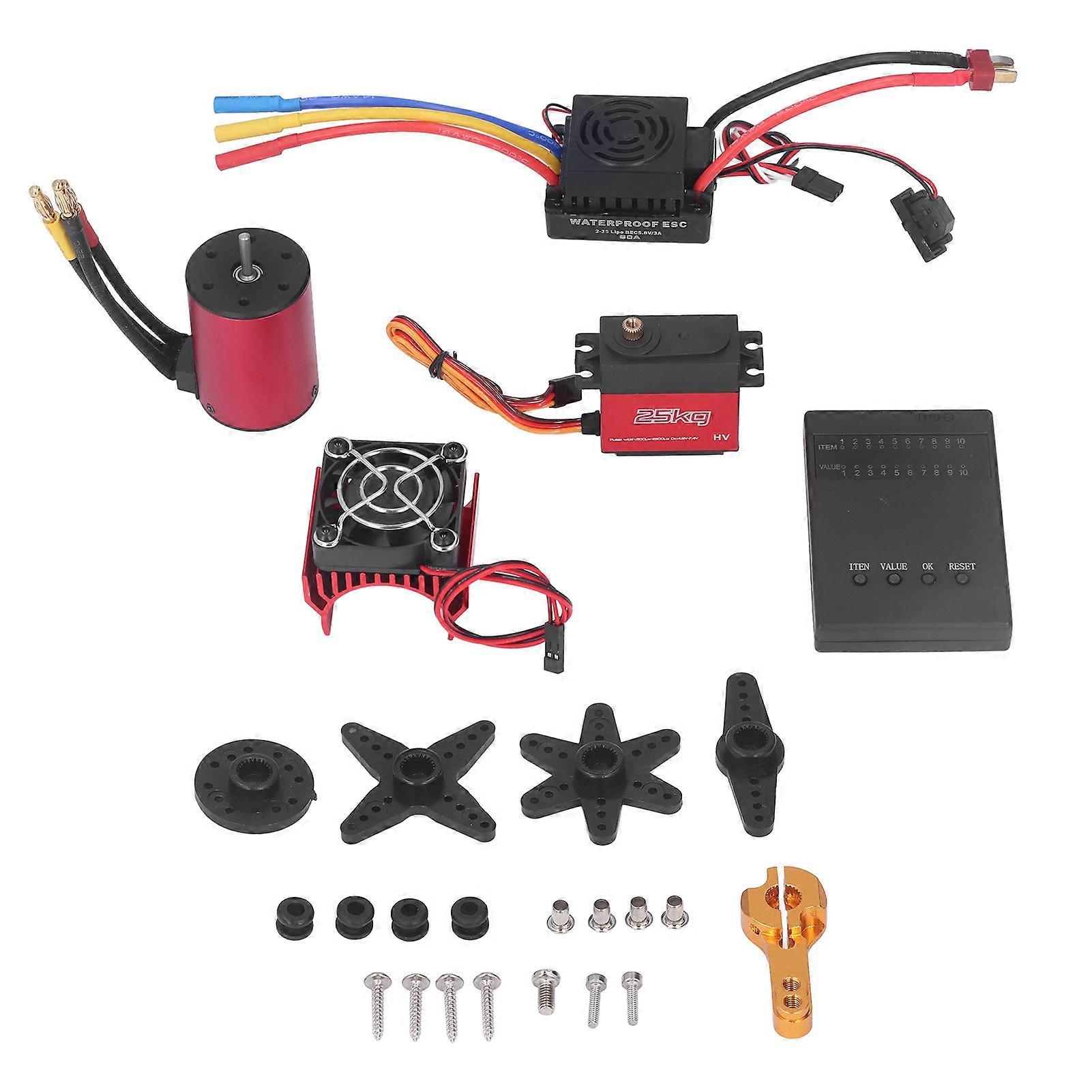 S3650 3100KV Brushless Motor Combo 60A 25kg Servo Sensorless Motor ESC Combo für 1/10 RC Auto