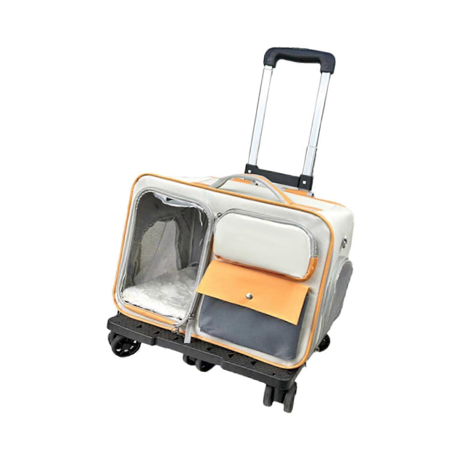 Cat Travel Carrier With Wheels, Portable Cat Carrier Bag For Cats And Small Dogs, Travel, Trips, Camping