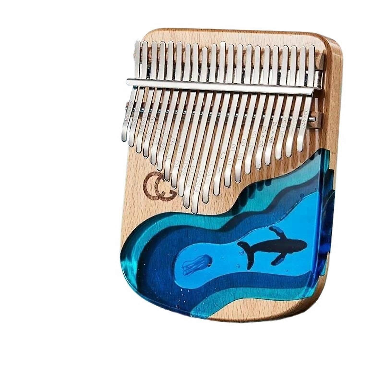 Kalimba Epoxy Resin Creative Kalimba Thumb Piano 17 21 Keys Calimba Professional Musical Keyboard Beginner Kalimbas (21 Keys)
