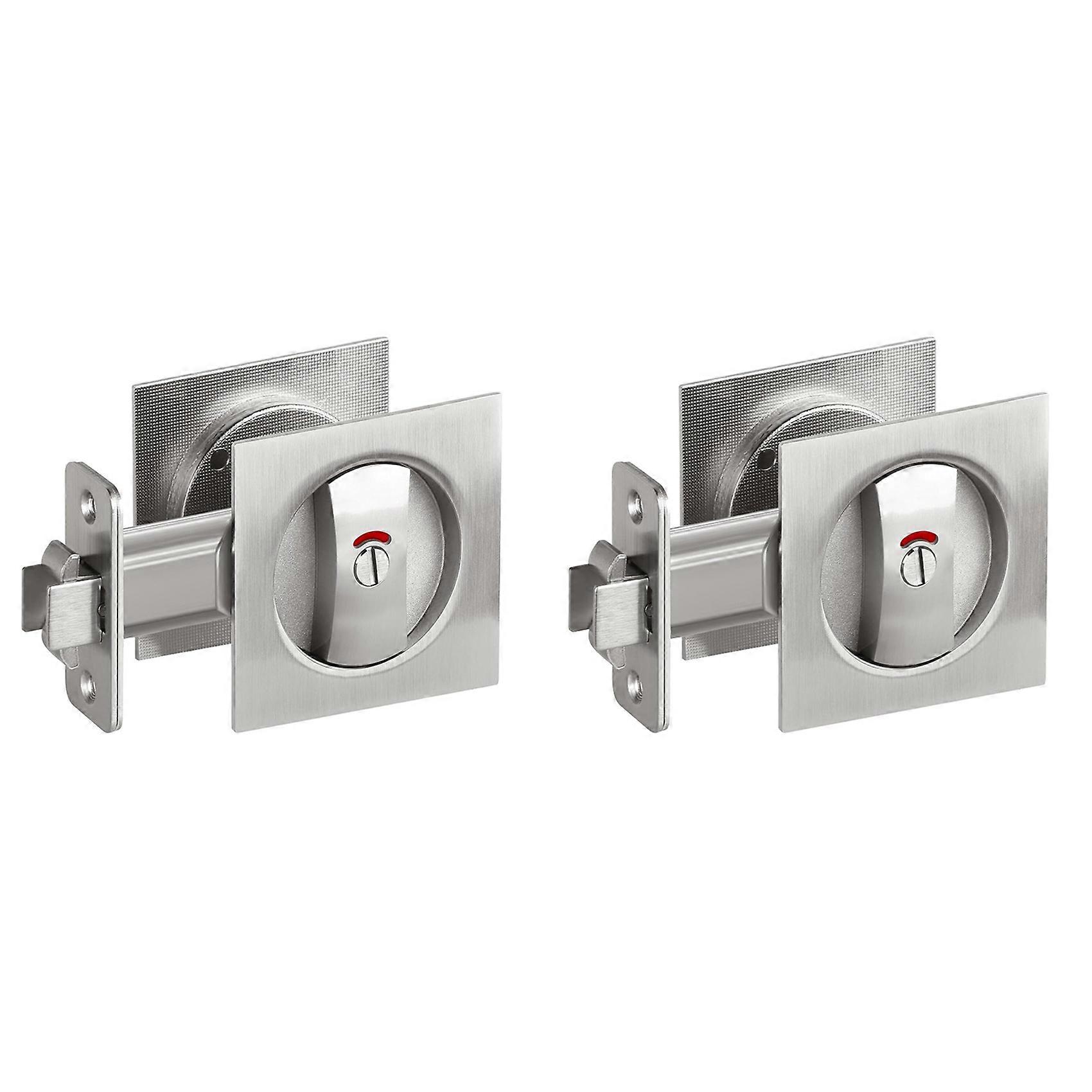 Pocket Door Lock with Indicator Light, Privacy Square Pocket Latch