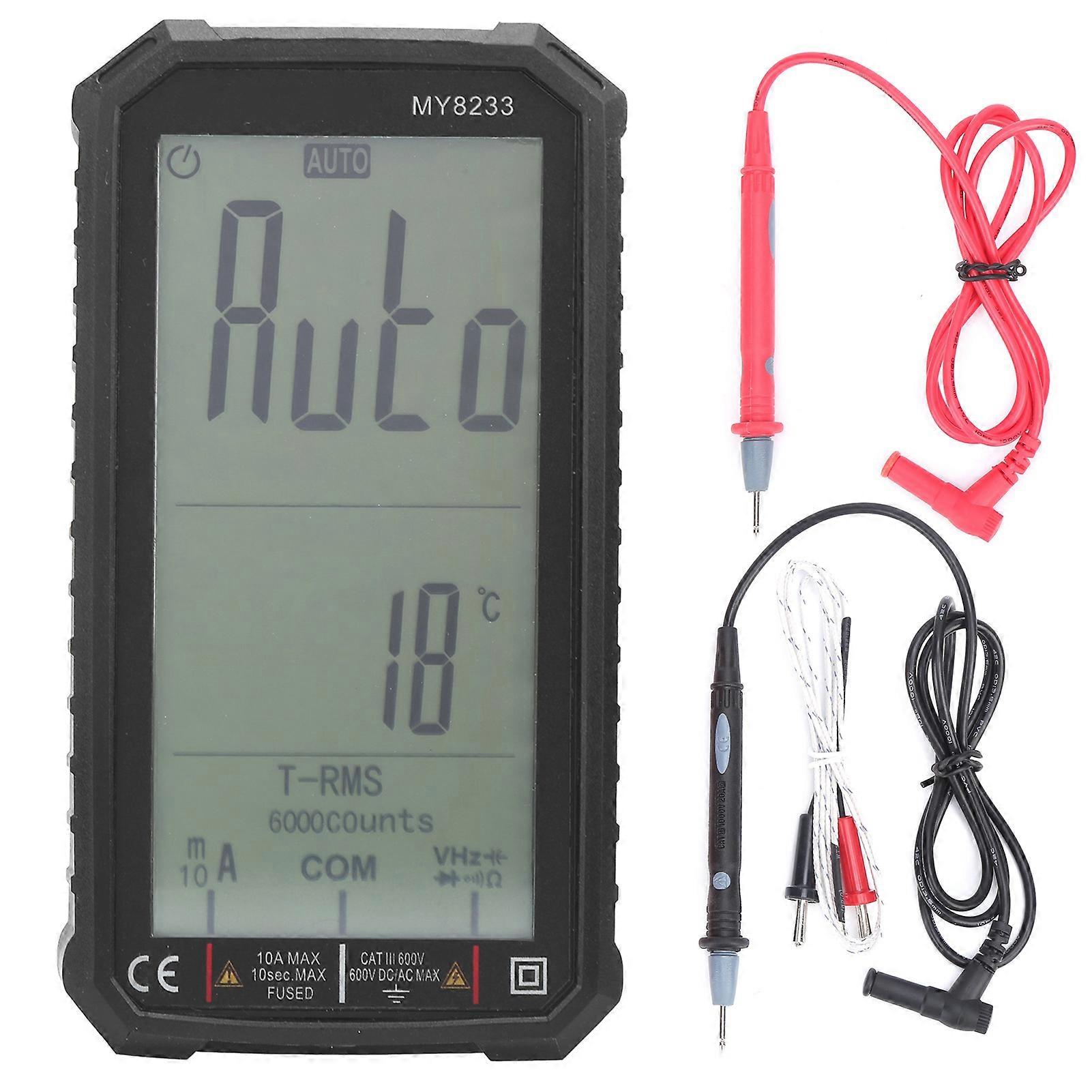 MY8233 FullScreen Digital Multimeter with 2Color Backlight DC/AC Current Voltage Tester