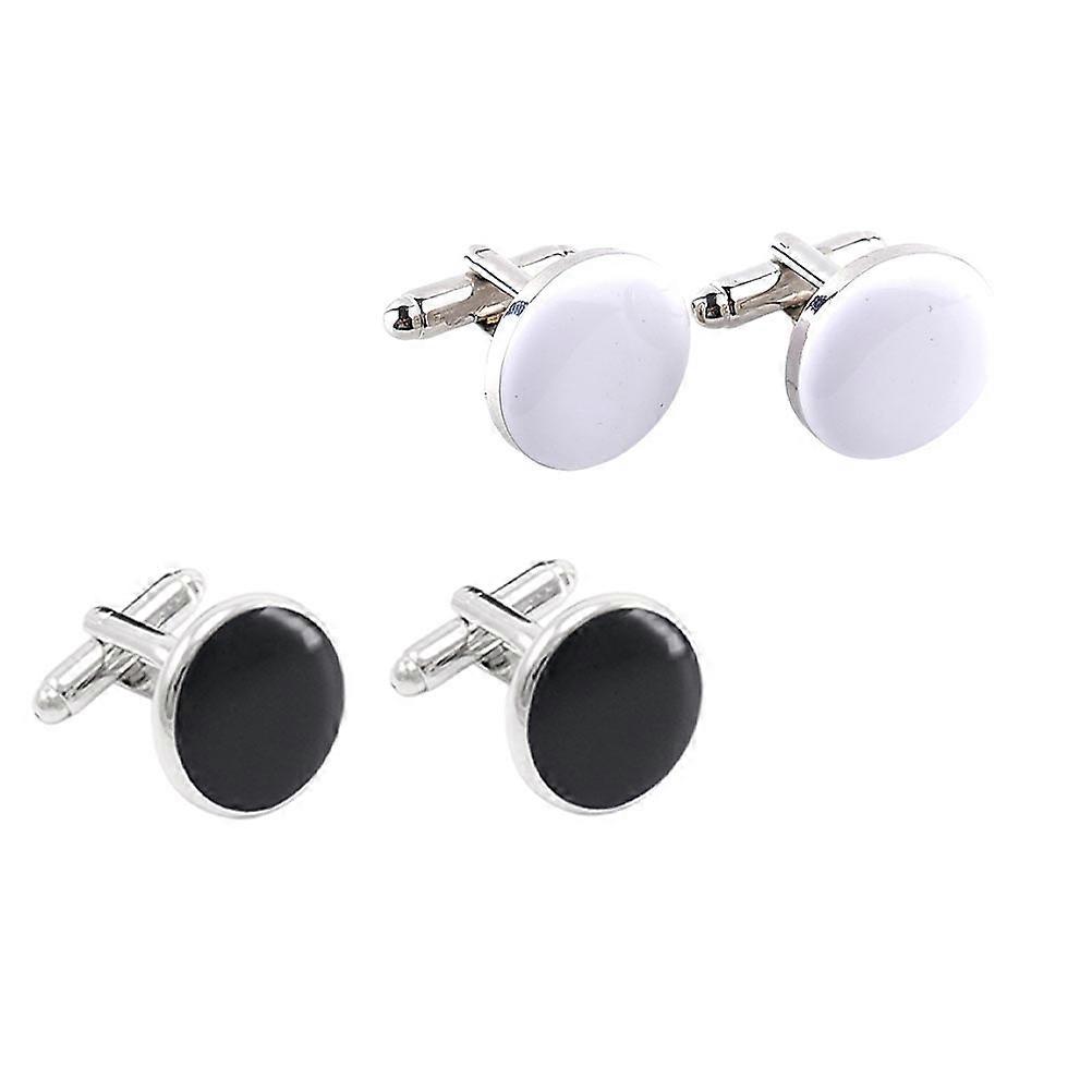 Black Alloy French Style Shirt Buttons Fashion Accessories for Decoration 2 Pairs