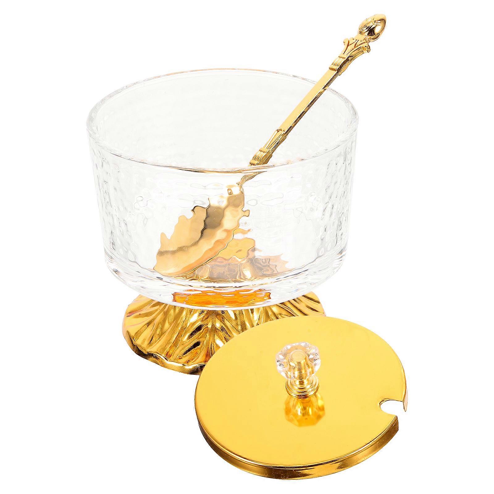 Glass Spice Jar Hammered Pattern Storage For Living Room 1Set