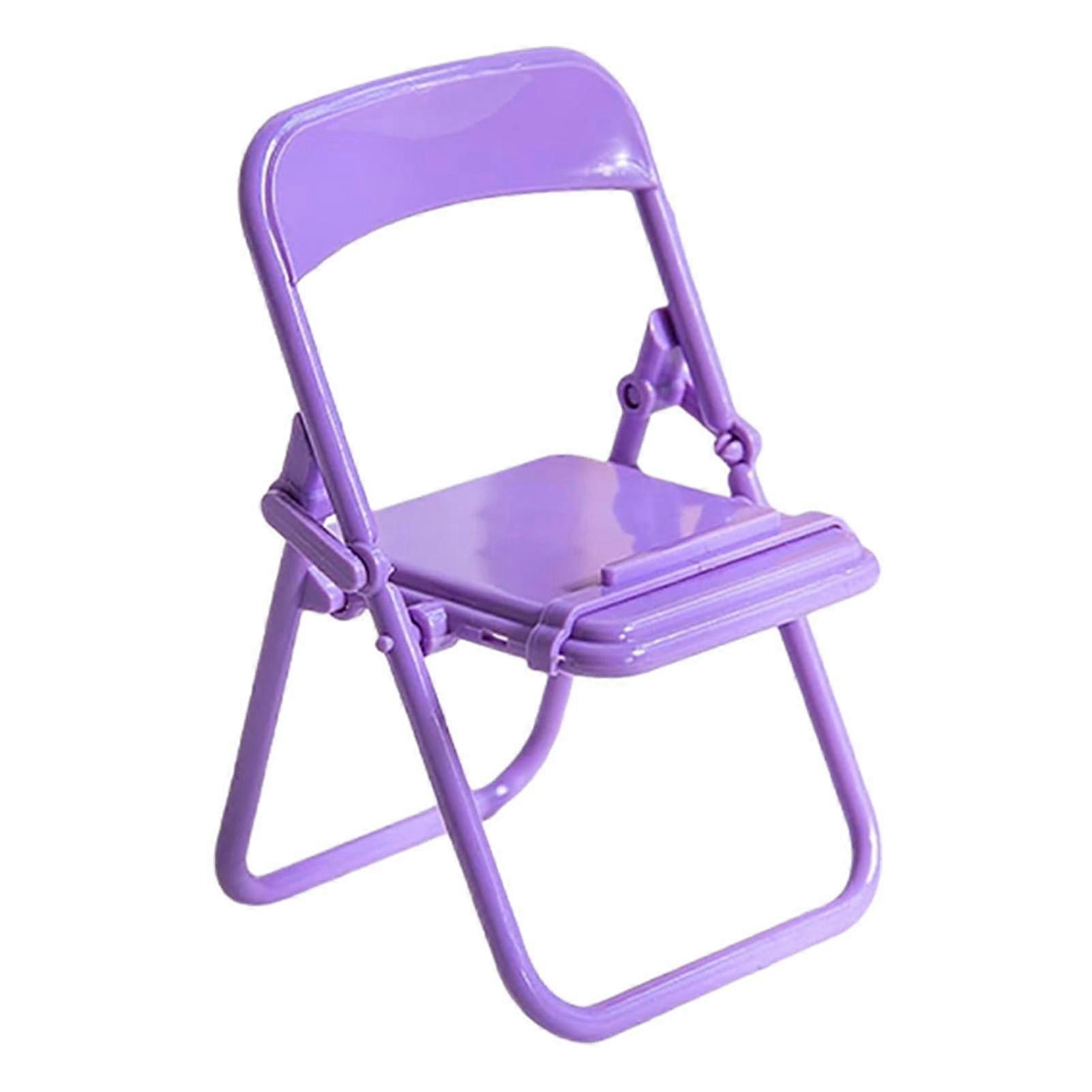 Folding Chair, Mobile Phone Desk Folding Chair, Smooth and Exquisite Purple