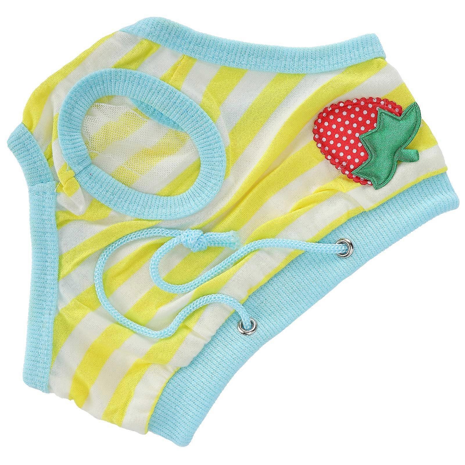 Pet Physiological Pants for Pigs XL Reusable Diapers Yellow Berry Pattern Comfortable Fit Sanitary Underwear