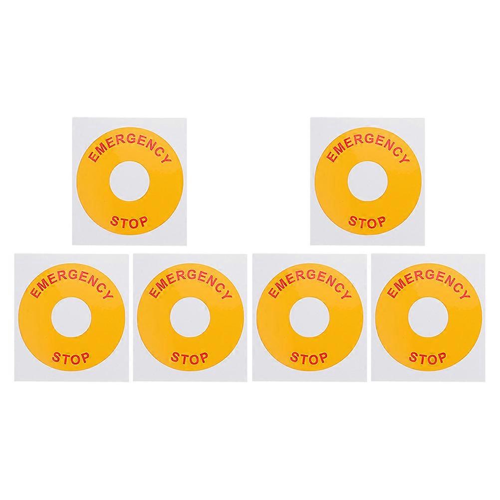 Stop Tags Emergency Stop Button Stickers 6Pcs Yellow For Machinery And Tools Electrical Safety