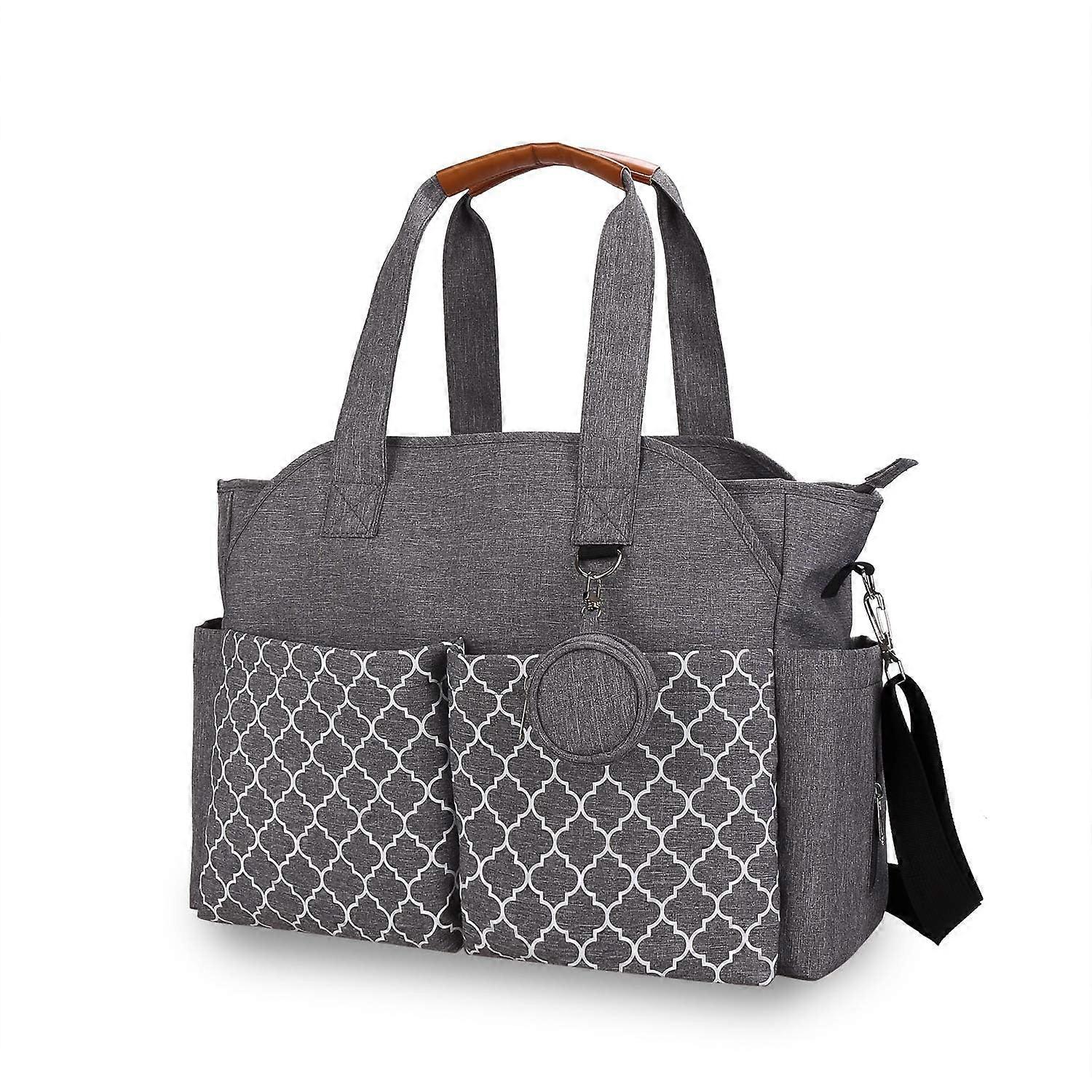 Baby Changing Bag Shoulder Strap and Portable Waterproof and Large Capacity for Mothers (Grey), gray