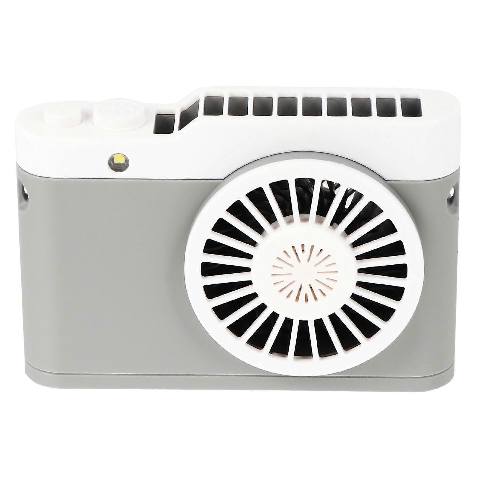 Rechargeable Hanging Fan with Aromatherapy and Adjustable Rope Grey Practical Cooling Plastic