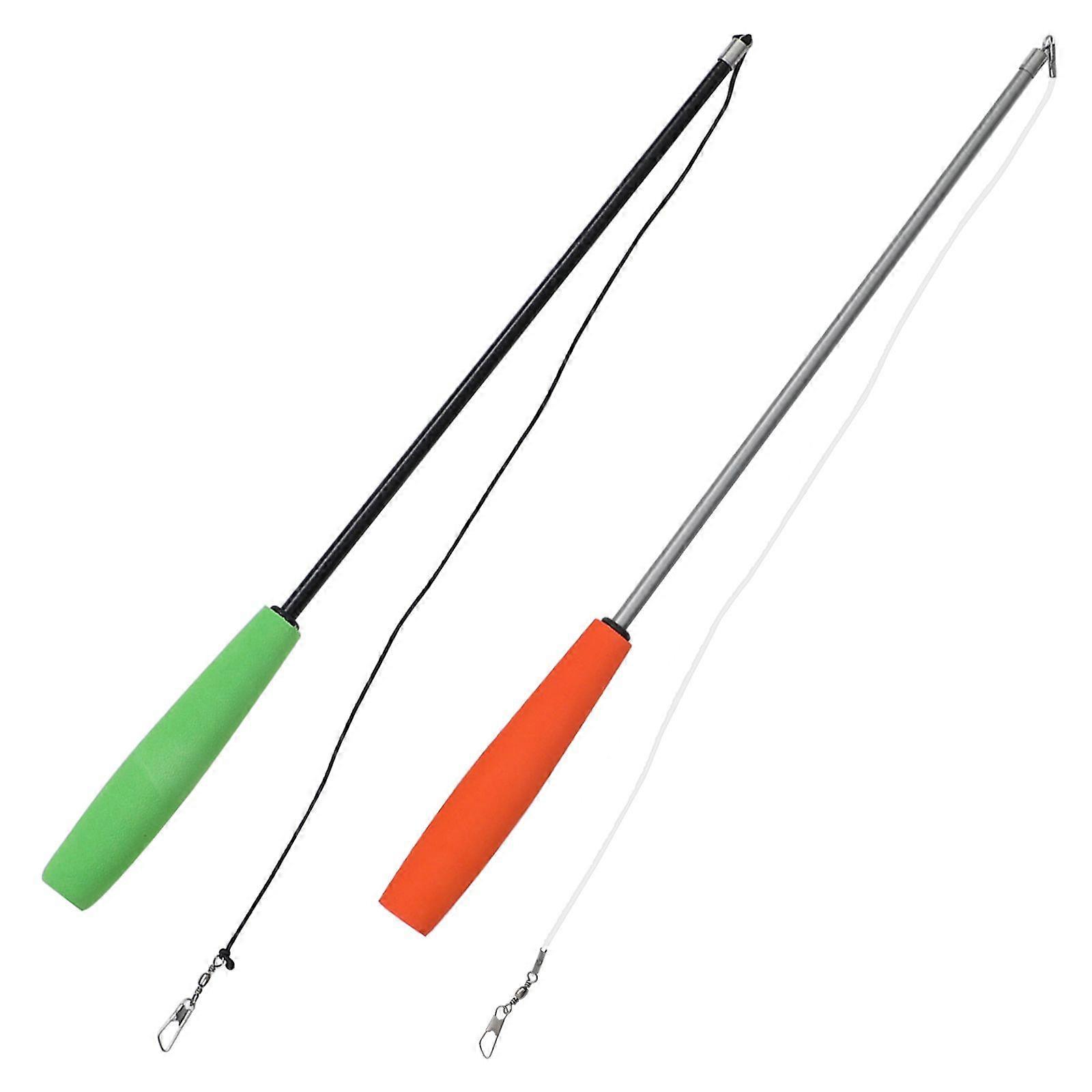 2pcs Cat Stick DIY Stretch Wand Cat Three-Section Telescopic Teaser Toy