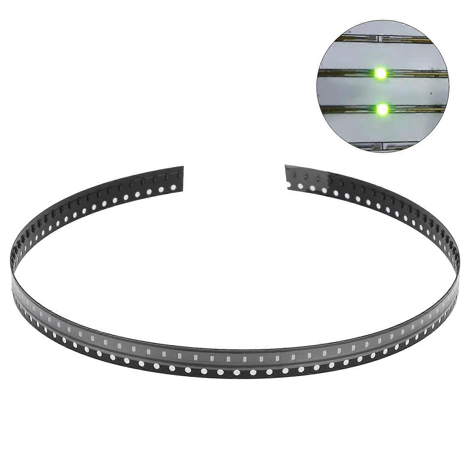 100Pcs SMD LED Diodes Electronic Components HighStrength Tiny Low Voltage for DIY PCB(YellowGreen )