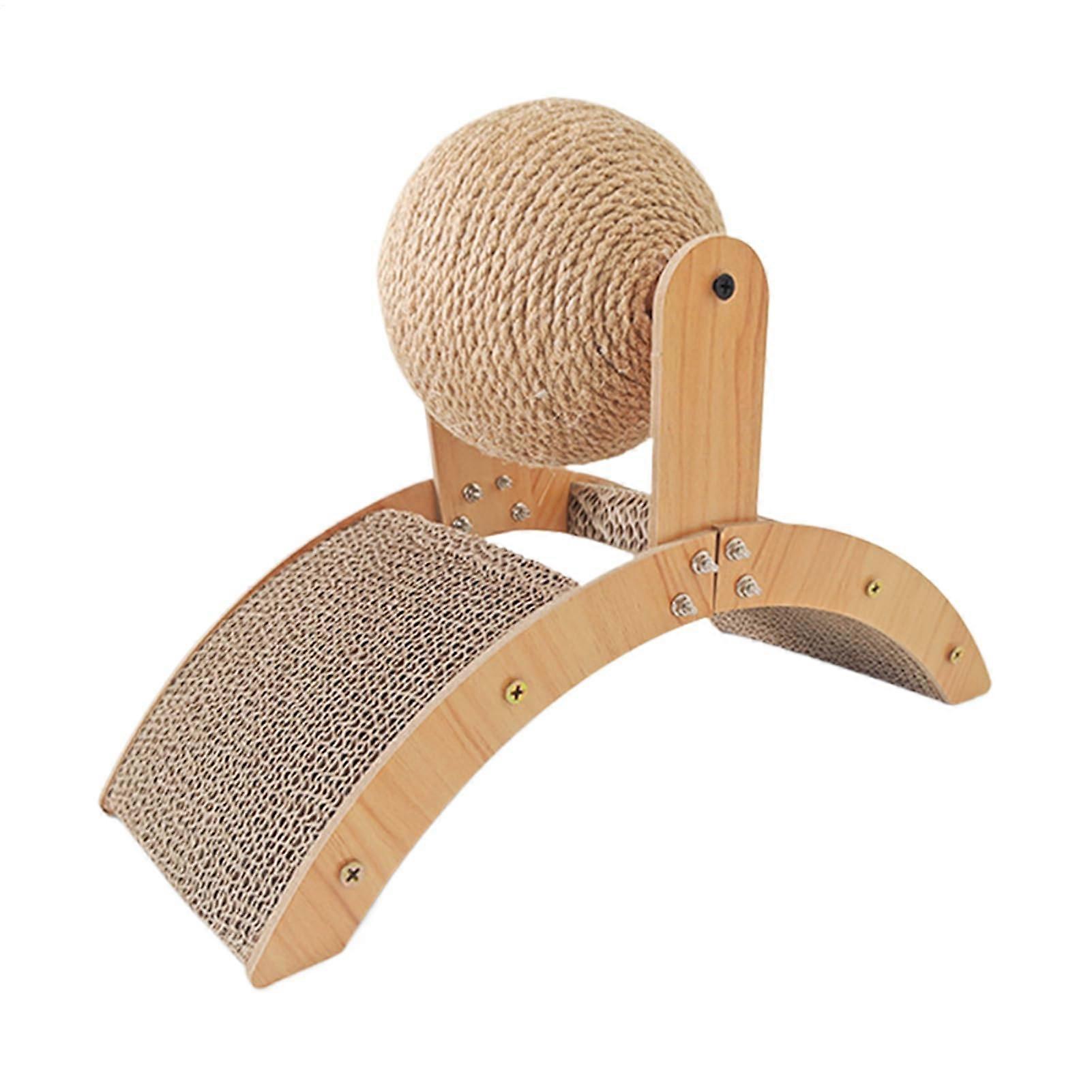 Cat Scratching Post Indoor Scratching Board, Reversible, Kitten Loop Toy, Wood Sisal Ball Ref: 9857