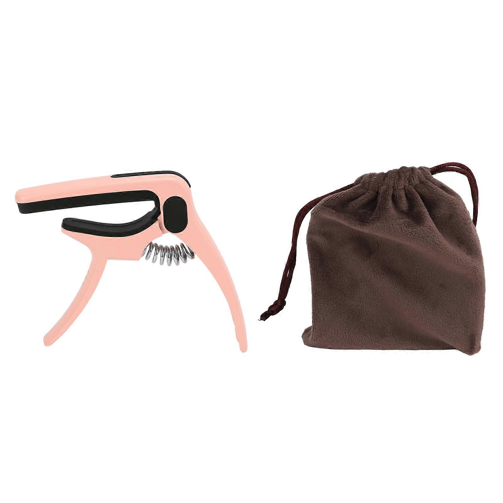 Metal Guitar Capo Tone Adjustment Tool with Pick Holder Stringed Instrument AccessoriesPink