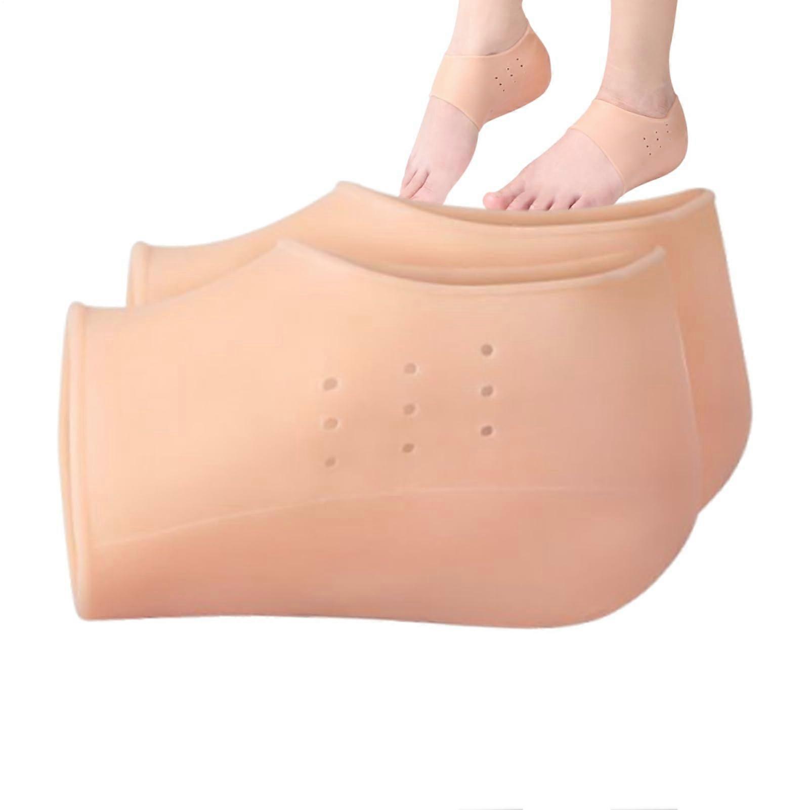 Invisible, nonslip silicone shoe inserts for height increase, elastic lift cushion, enhanced comfort. Nude A.