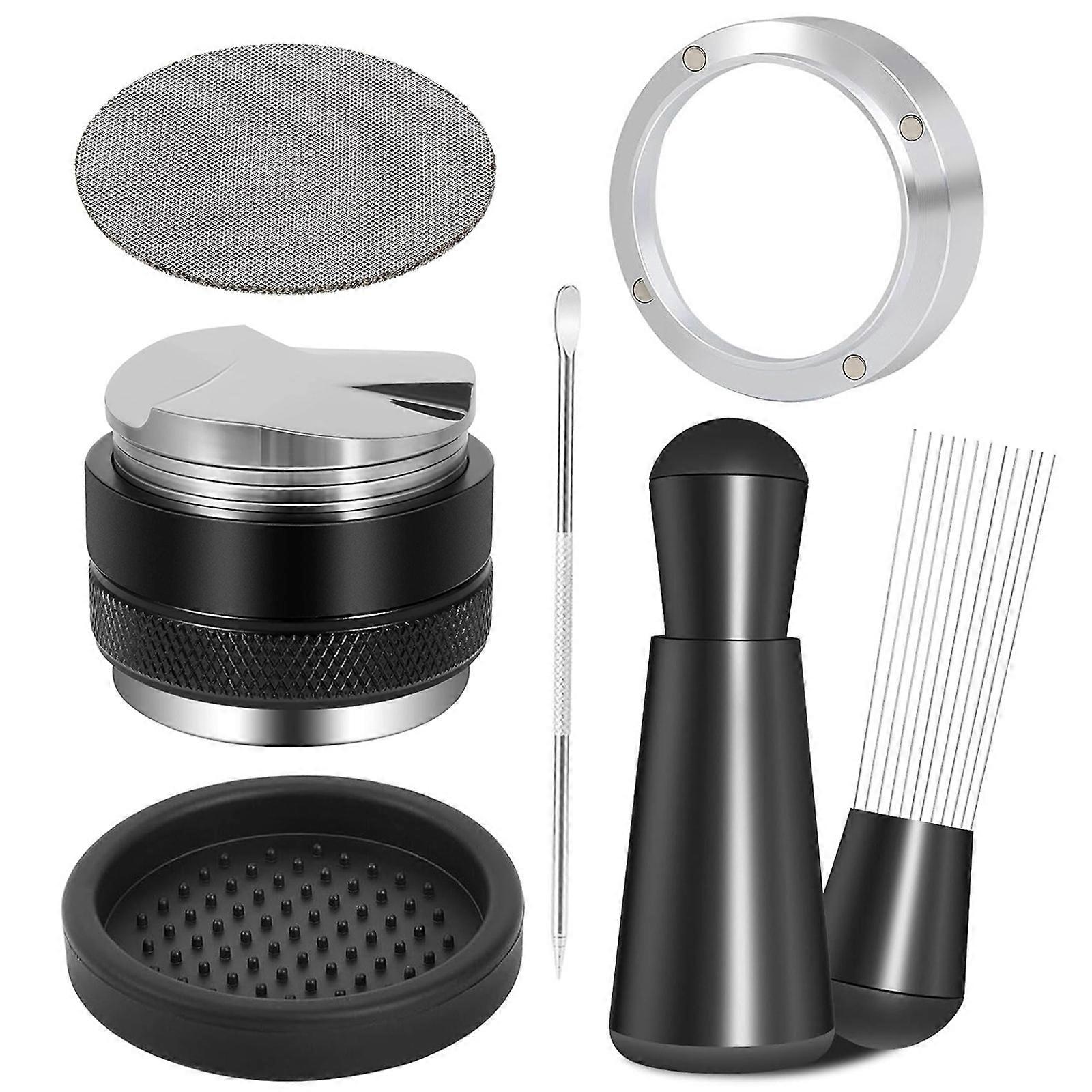 Stainless Steel Coffee Distributor Leveler Tamper Set Double Head Design For Espresso Machine Ergonomic Handle Multicolor